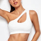 Women One Shoulder Push Up Sports Bra