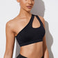 Women One Shoulder Push Up Sports Bra
