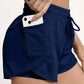 Women's Duel Layer Sports Shorts With Pockets