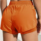 Women's Duel Layer Sports Shorts With Pockets