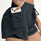 Women's Duel Layer Sports Shorts With Pockets