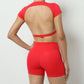 2 Piece Yoga Suit, Crop Top & Shorts