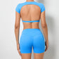 2 Piece Yoga Suit, Crop Top & Shorts