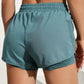 Women's Duel Layer Sports Shorts With Pockets