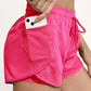 Women's Duel Layer Sports Shorts With Pockets