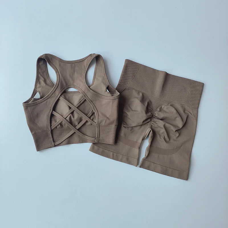 Women's Sports Top and Shorts Set
